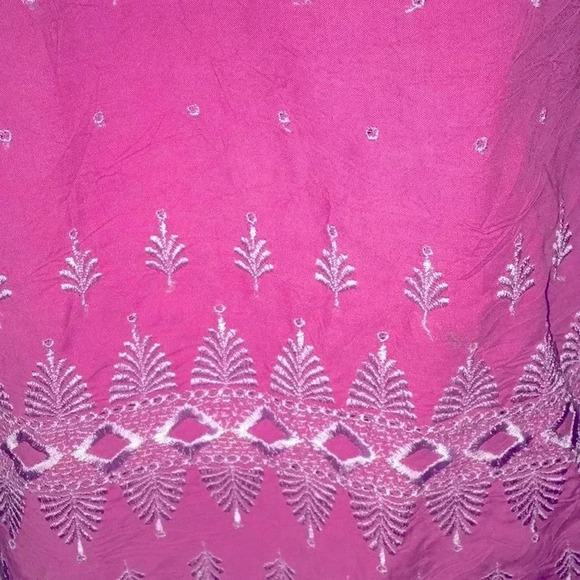 Mimi Chica Fuschia Pink Embroidered Dress Boho 7/8 Vintage early 90’s - Picture 4 of 5